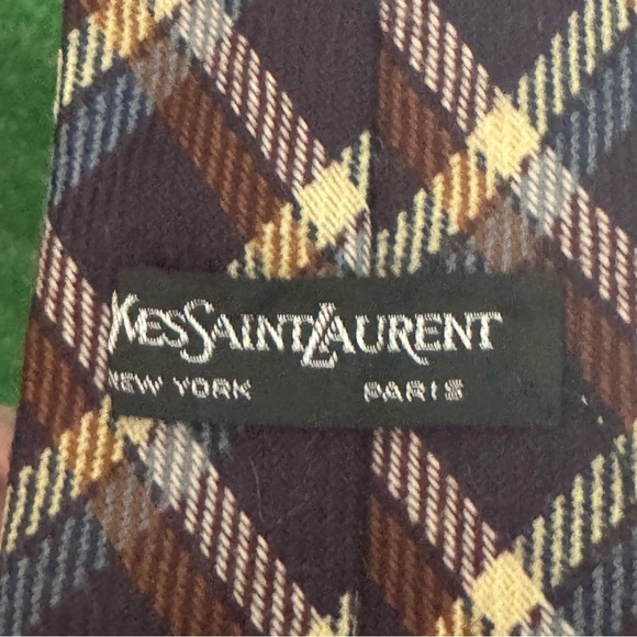 Yves Saint Laurent Black and Brown Silk Tie - Picture 3 of 6